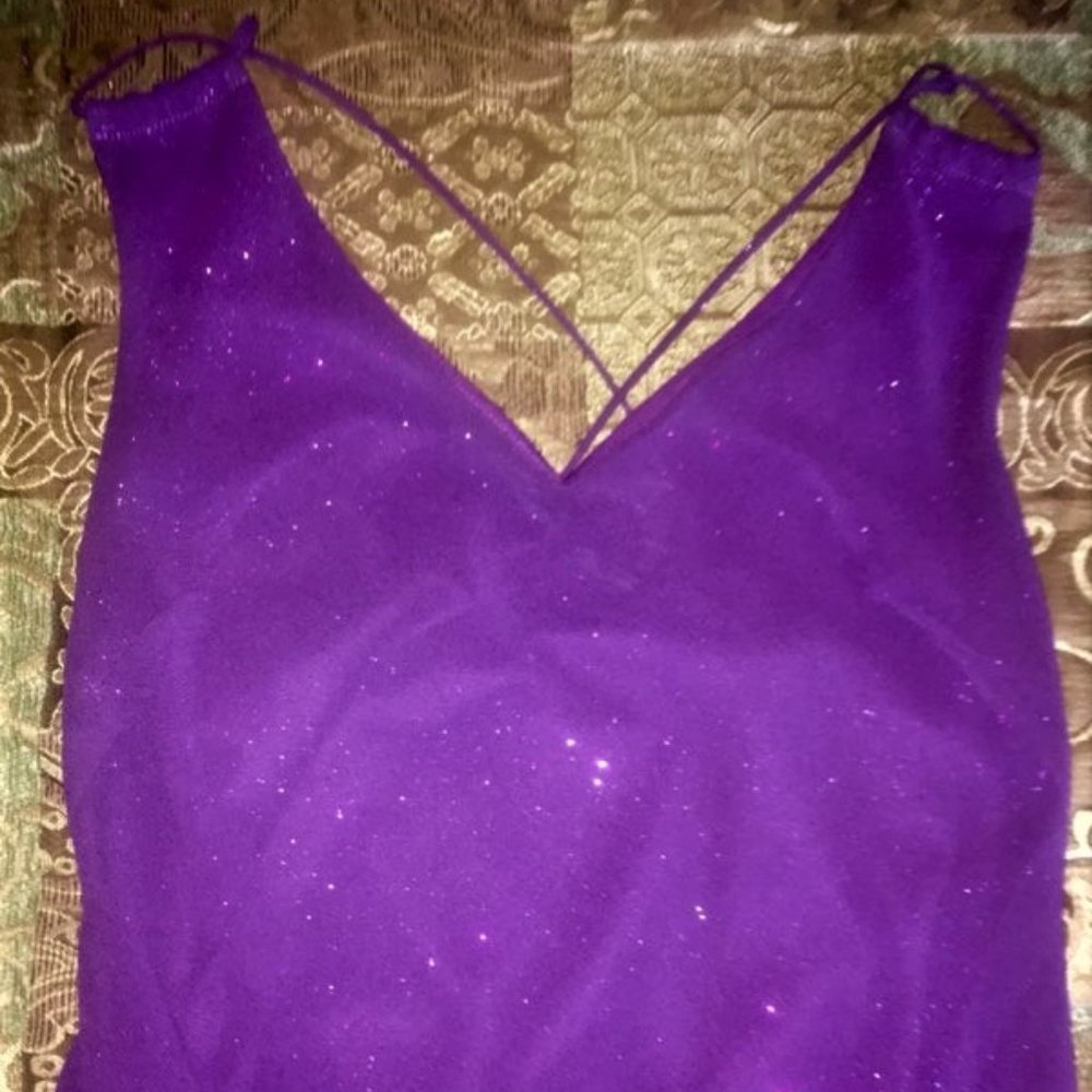 Vintage Purple Sparkly Evening Dress